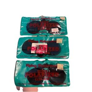Flying Fisherman Round Smoke  Lens Clip-On Polarized Sunglasses 3 Pair